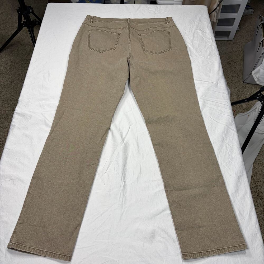 Lafayette 148 womens Thompson brown faded soft denim pants. Size 12 quiet luxury - Picture 5 of 6